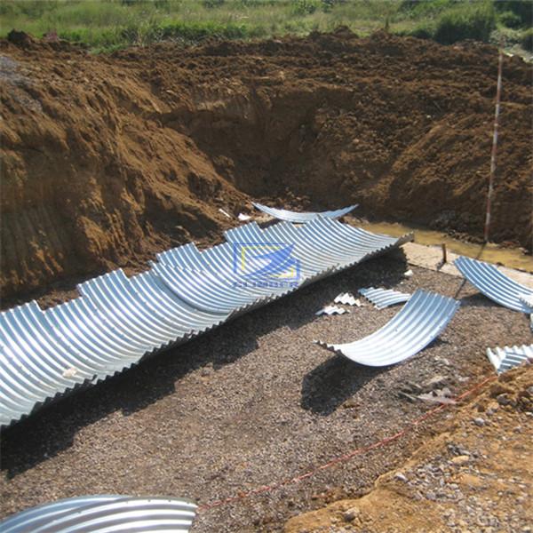 corrugated steel pipe assembled by structural plate